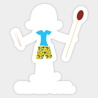 Funny Women Glassblowing Illustrated Glass Girl Stick Figure Sticker